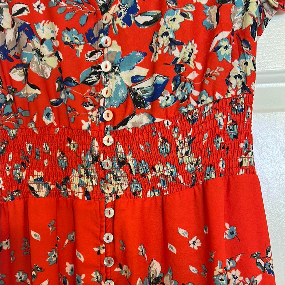 Miss Me Red Floral Maxi Dress - Picture 6 of 7